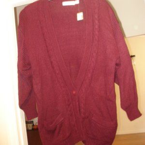 New Ladies Cardigan in a Burgandy color